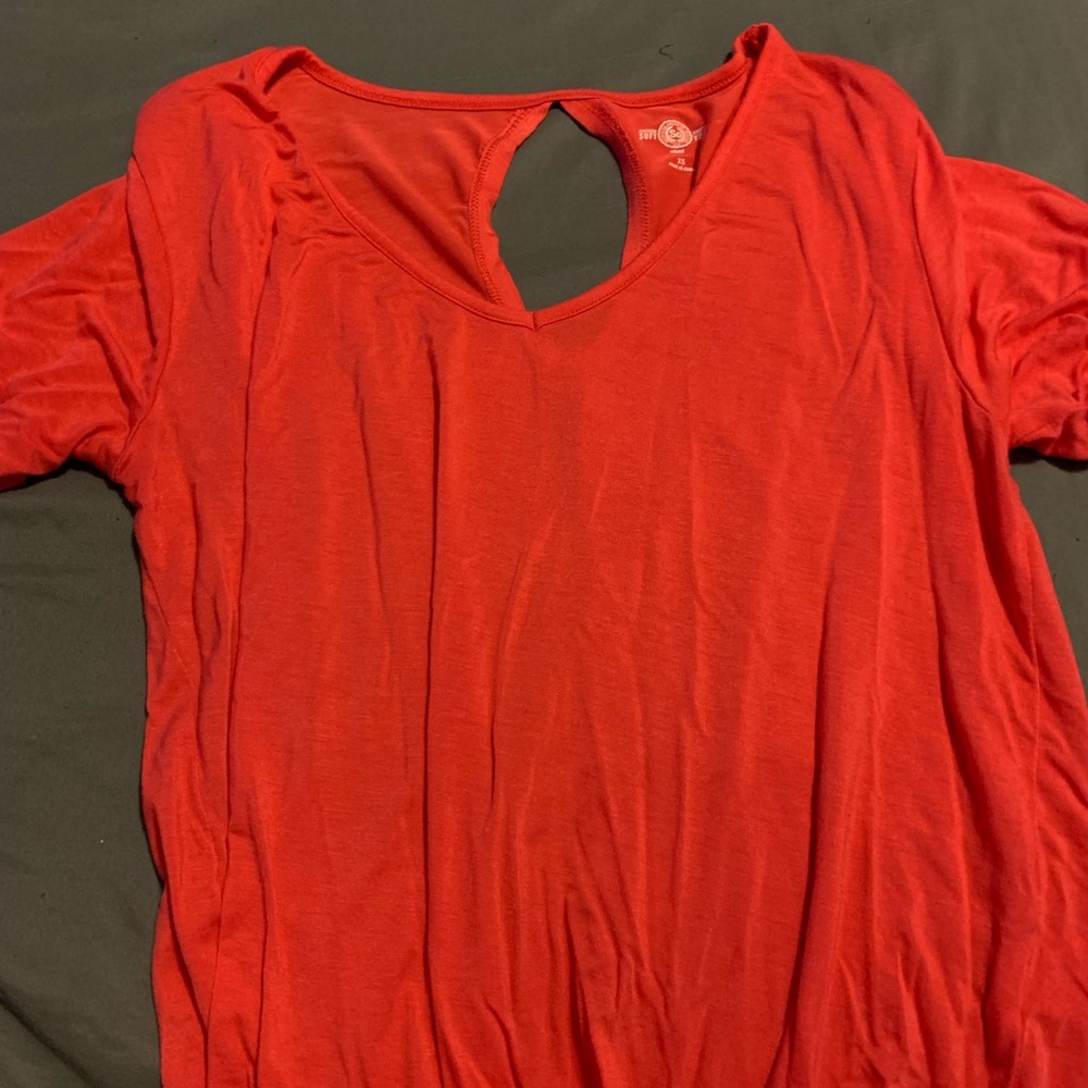 Hot pink v-neck